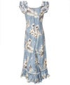Hawaiian Long Muumuu Blue Dress Lanai