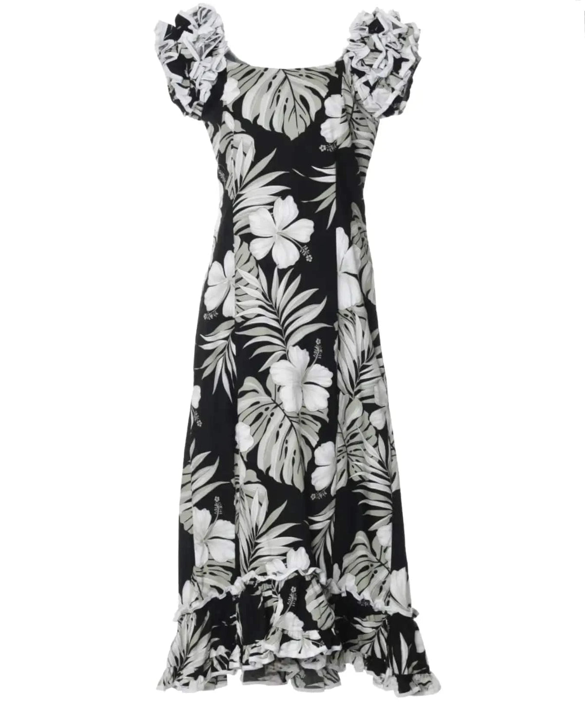 Black Muumuu Dress Hawaiian Palekaiko – Shaka Time Hawaii
