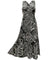 Long Maxi Cocktail Hawaiian Dress Taro Leaf Black