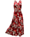 Maxi Long Cocktail Hawaiian Dress Heliconia Paradise Red