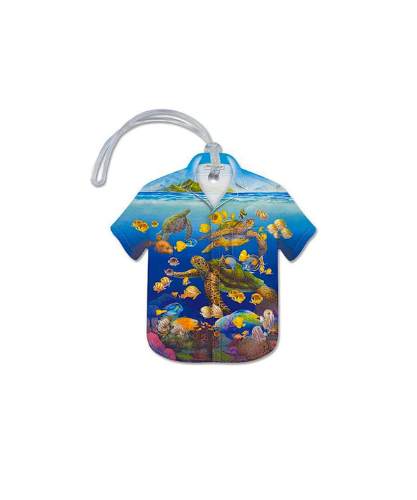 Ocean Friends Aloha Shirt Luggage Tag