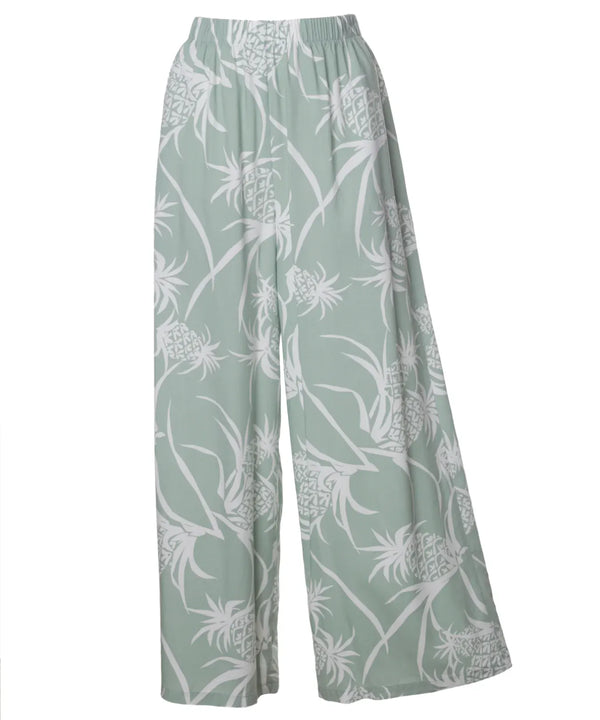 Wide Leg Hawaii-Made Pants Pineapples Field