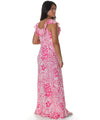 Pink Floral Long Ruffled Muumuu Dress