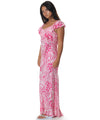 Pink Floral Long Ruffled Muumuu Dress Pink