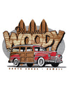 Surfers Woody Station Wagon Car T-Shirt Design