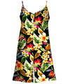 Short Cami Romper Tropical Hibiscus & Plumeria