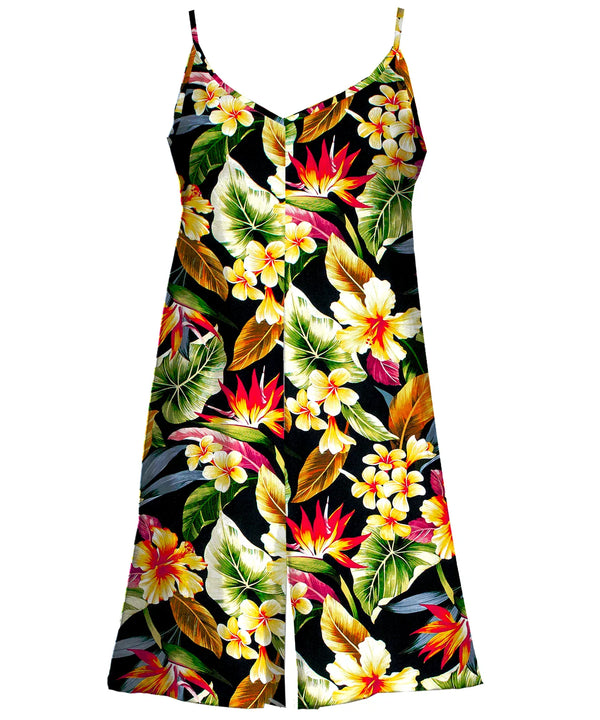 Short Cami Romper Tropical Hibiscus & Plumeria