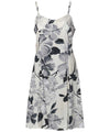 Watercolor Hibiscus Spaghetti Straps Short Dress Gray