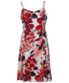 Watercolor Hibiscus Spaghetti Straps Short Dress Red