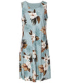 Short Dress Hibiscus Jungle Turquoise