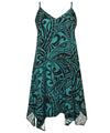 Scarf Hem Short Hawaiian Dress Tribal Time Jade