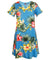 Lihue Hibiscus Short Sleeves A-Line Pullover Hawaiian Dress Blue