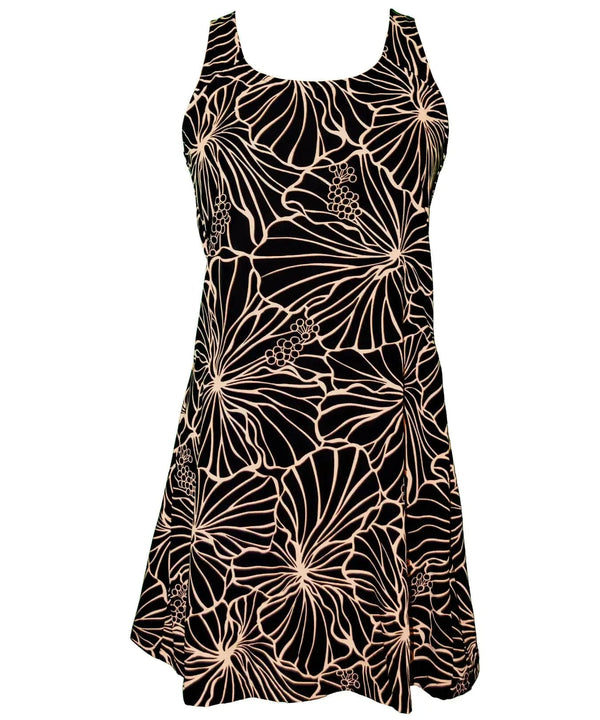 Gala Hibiscus A-Line Short Hawaiian Dress Back Cutout