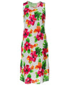 Hibiscus Watercolor Knee Length Aloha Dress