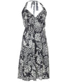 Short Halter Hawaiian Dress Empire Makaha Black Two Palms