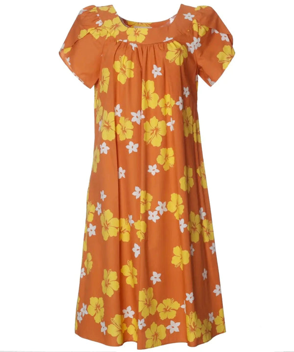 Short Muumuu Pull Over Cotton Plumeria Hibiscus