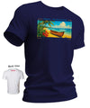 Molokai No Crowds-Just Culture Hawaiian T-Shirt Navy