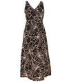 Gala Hibiscus Empire Waist Tea Length Hawaiian Dress