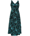 Gala Hibiscus Empire Waist Tea Length Hawaiian Dress