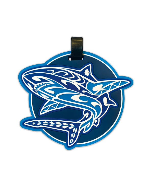 Tribal Shark Blue Luggage Tag