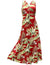White Ginger Maxi Long Cocktail Hawaiian Dress Red