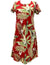 A-Line Dress with Cap Sleeves White Ginger Red