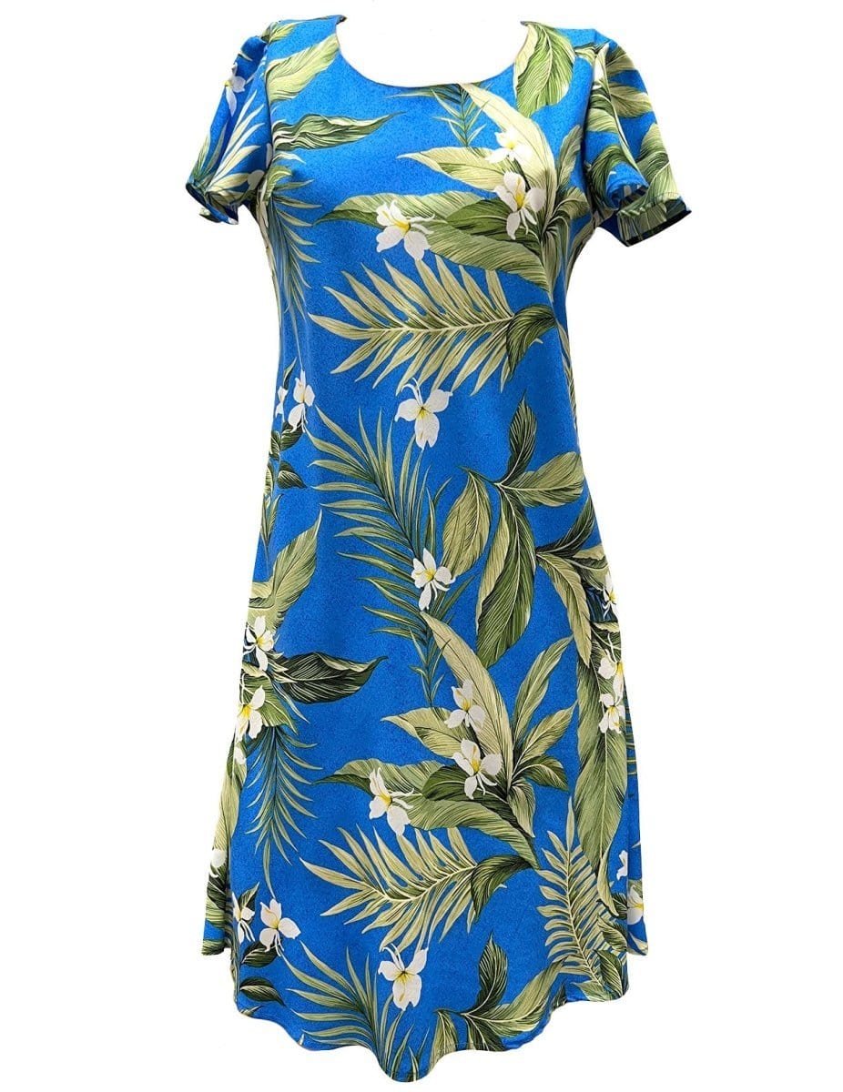 A-Line Dress with Cap Sleeves White Ginger Royal / M A-Line Dress with Cap Sleeves White Ginger Royal / M
