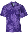 Monstera Men's Cotton Shirt Purple Two Palms