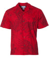 Monstera Men's Cotton Shirt Red Two Palms
