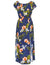 Ankle Length Dress Off Shoulder Passion Orchids Navy KY