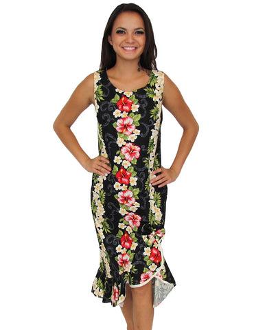 black hawaiian dress Black Hawaiian Dress Big Island Black / XL / Two Palms