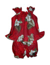 Baby Clothes Capri Set Tropical Ka Pua Red