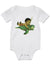 White Baby Onesie Fun and Cute Design White Turtle Snorkeler Baby Boy