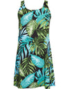 Hoike A-Line Back Cutout Hawaiian Dress Black