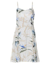 Bamboo Paradise Spaghetti Strap Hawaiian Dress in Cream Cream