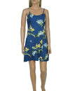 Bamboo Paradise Spaghetti Strap Hawaiian Dress in Navy