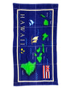 Blue Beach Towel Hawaii Islands and Flag