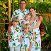 Classic birds of paradise design family matching outfits made in Hawaii