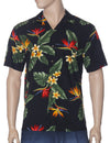 Birds of Paradise Men's Hawaii Rayon Shirt Black