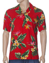 Birds of Paradise Men's Hawaii Rayon Shirt Red