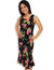 Black Hawaiian Dress Midi Style Sleeveless Okalani Black