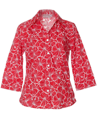 トップス RAZA PONQUERO ALOHA BLOSSOM blouse-3-4-sleeve-MYD-WB-17-