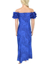 Blue Long Ruffle Muumuu Dress Monstera Ceres