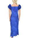Blue Long Ruffle Muumuu Dress Monstera Ceres