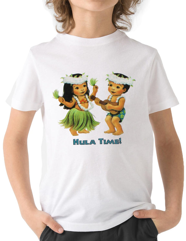 Hula Time Kids T-Shirt White Shaka Time Hawaii