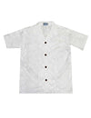 Boys Hawaiian Shirt White Hibiscus Leis White KY