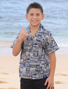Boys Aloha Shirt Aiea Tapa