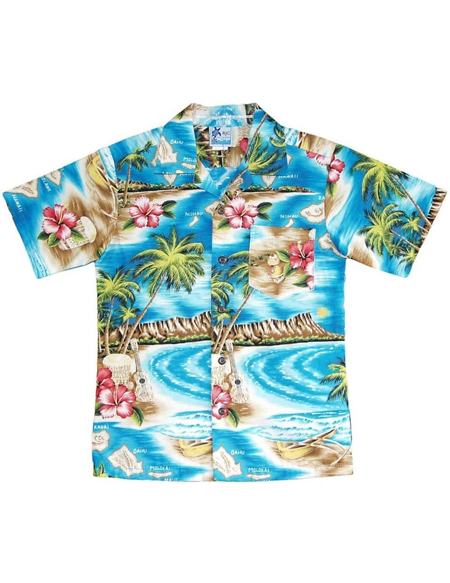 Polynesian Hawaiian Island Camp Shirt