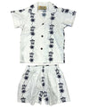 Boy's Cabana Set 2 Piece Honu Palms White