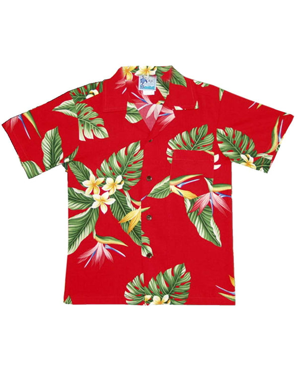 Boy Shirt Birds of Paradise Red